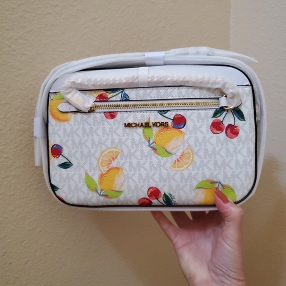 Michael kors Jet Set Large Fruit Print Logo Crossbody Bag - Picture 11 of 12